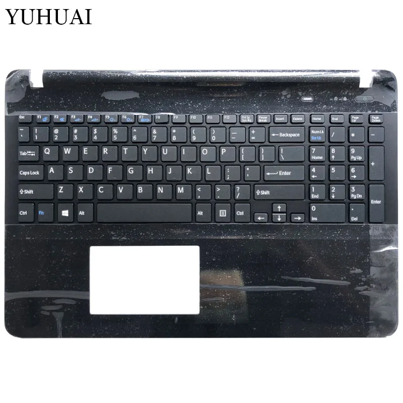 Американская Клавиатура для ноутбука sony Vaio SVF152A29T SVF1521 SVF152C26L SVF153A1YL SVF15218CXW черная/белая английская верхняя крышка - Цвет: Black