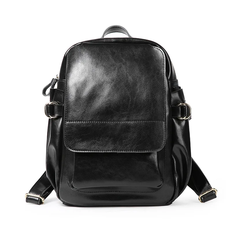 

Retro Style Women Backpack 2020 Vintage High Quality Leather Backpack Multifunction Travel Bookbag School Bags For Teenage Girls
