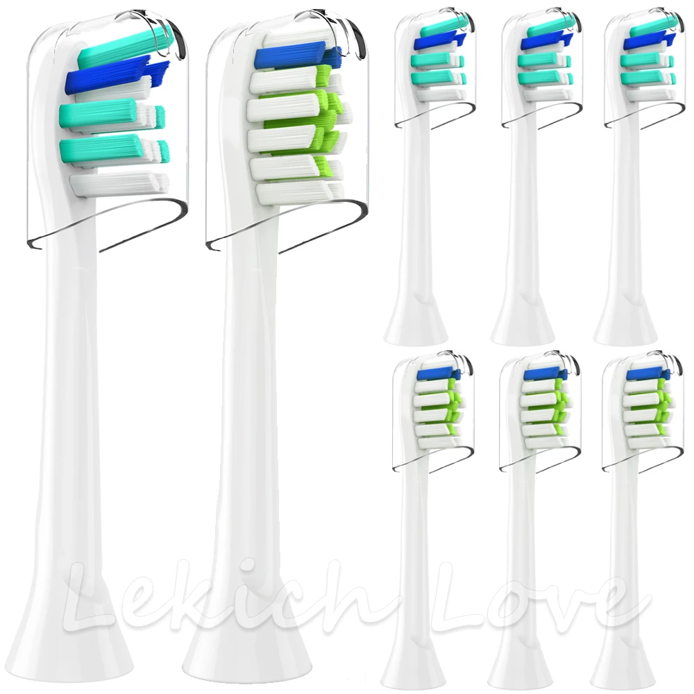 

Replacement Toothbrush Heads with Protective Covers for Philips Sonicare Toothbrush 2 Series 3 Series Gum Health DiamondClean