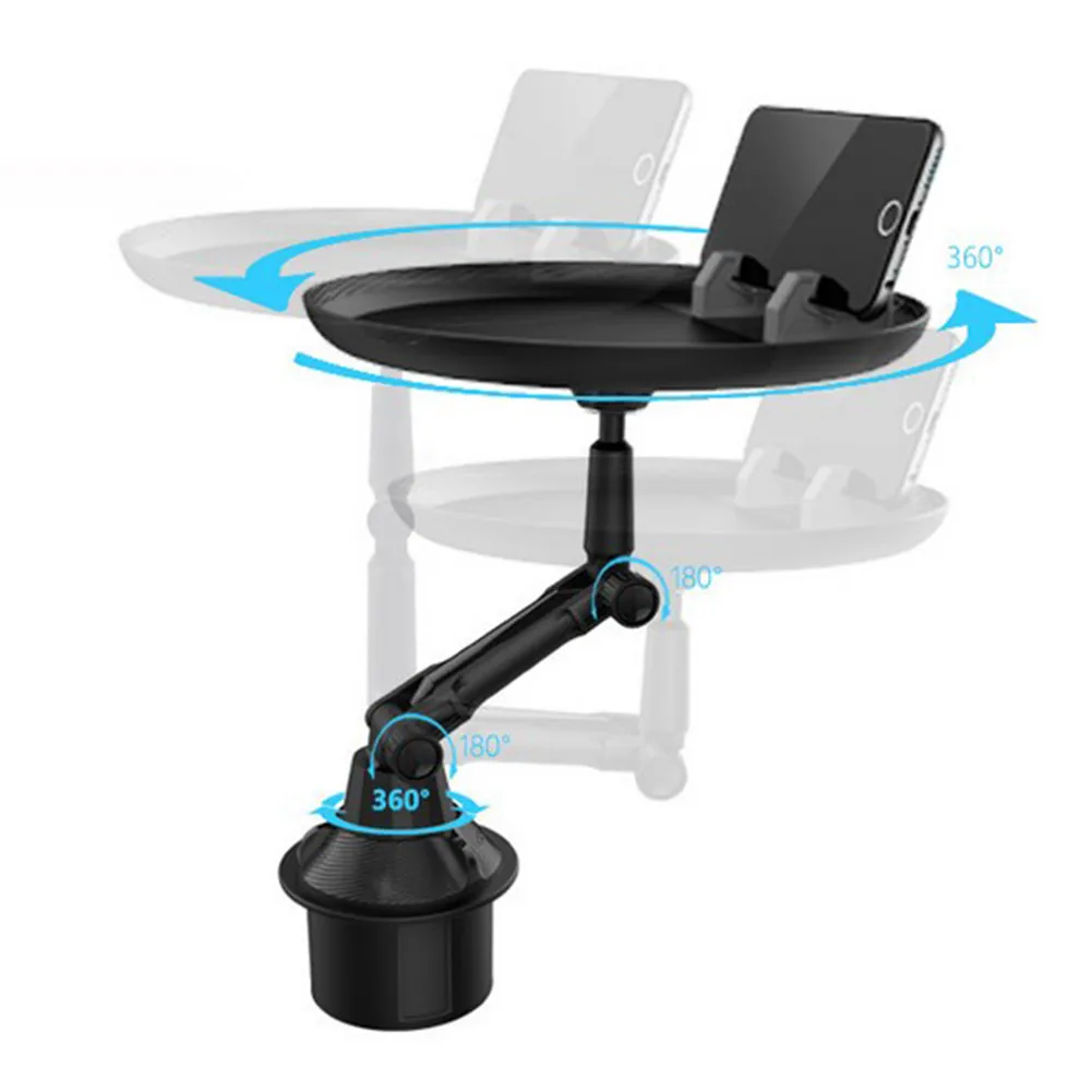 car holder stable creative tray rack cup plastic black mobile phone food holder small dining table for car interior parts free global shipping