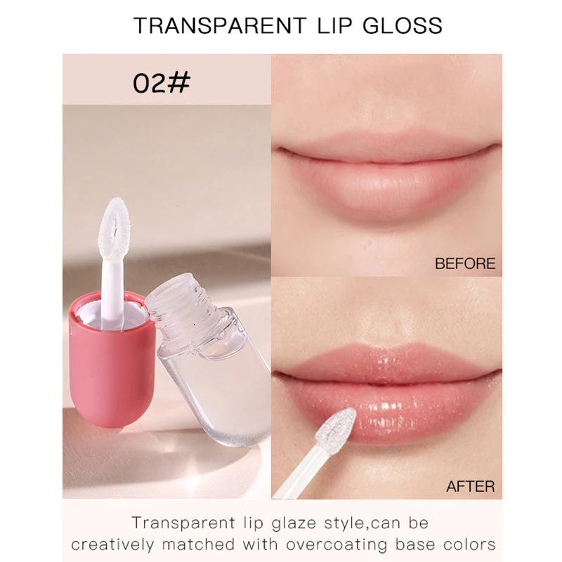 3-цветный натуральный блеск для губ мини-капсульный дизайн полный прозрачный