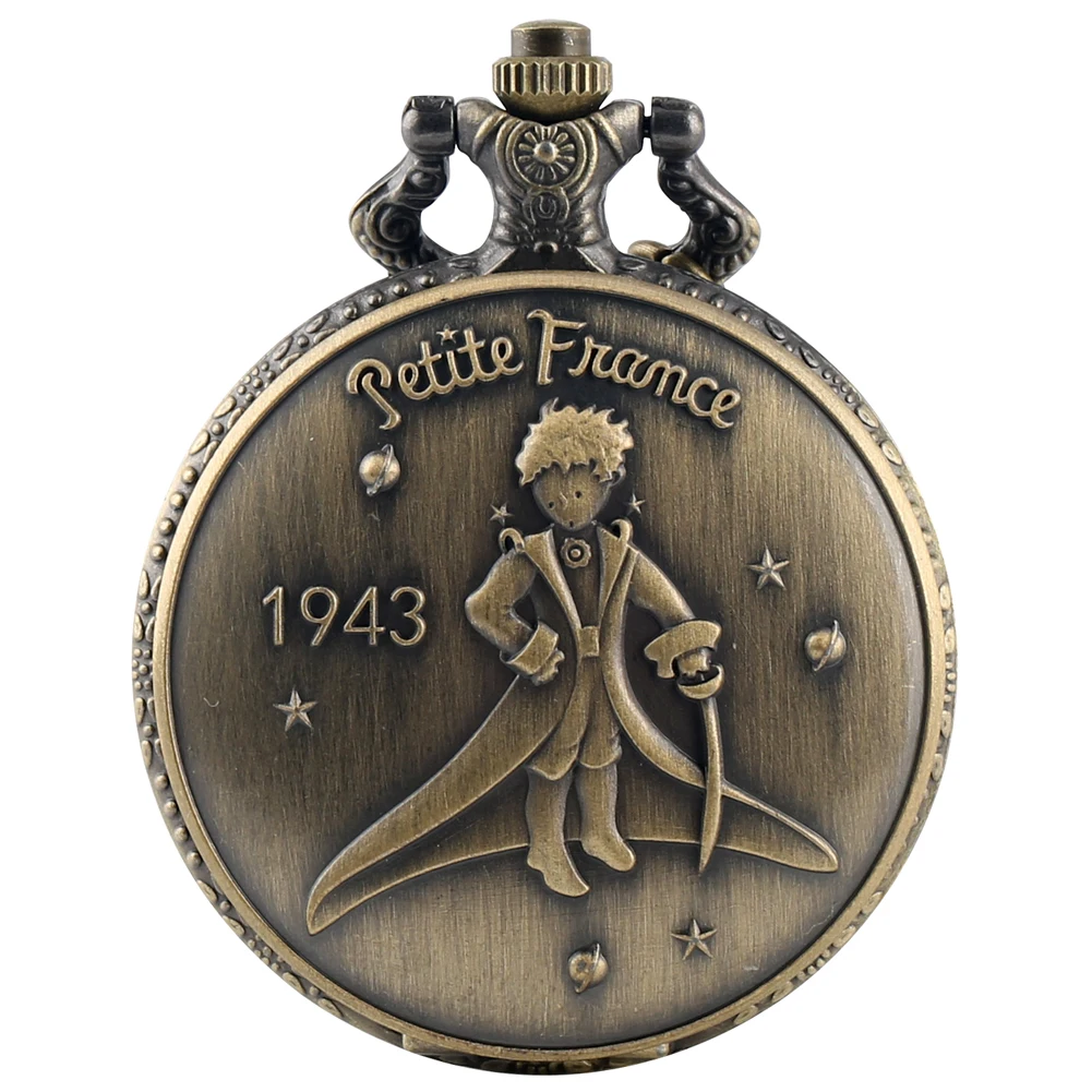 

Vintage Bronze The Little Prince Theme Pocket Watch Pendant Clock Necklace Watches Gifts for Boys Girls Kids Petit Prince Relgio