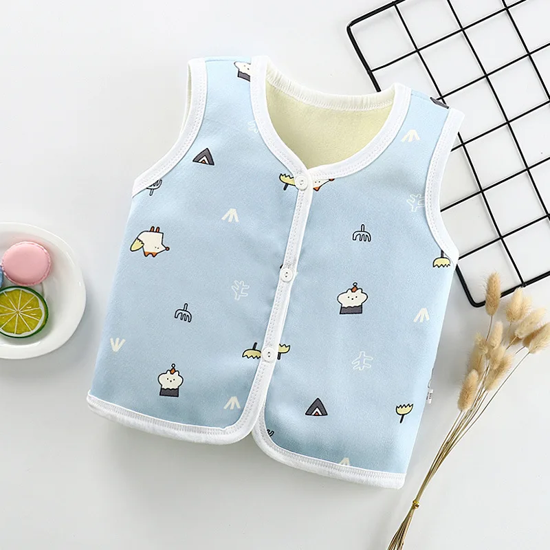 Осенний бархатный жилет для мальчиков и девочек Корейская одежда с героями