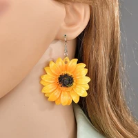 yada sunflower flowers earring punk crystal statement big sun flower earring for women jewelry chrysanthemum earrings er200157