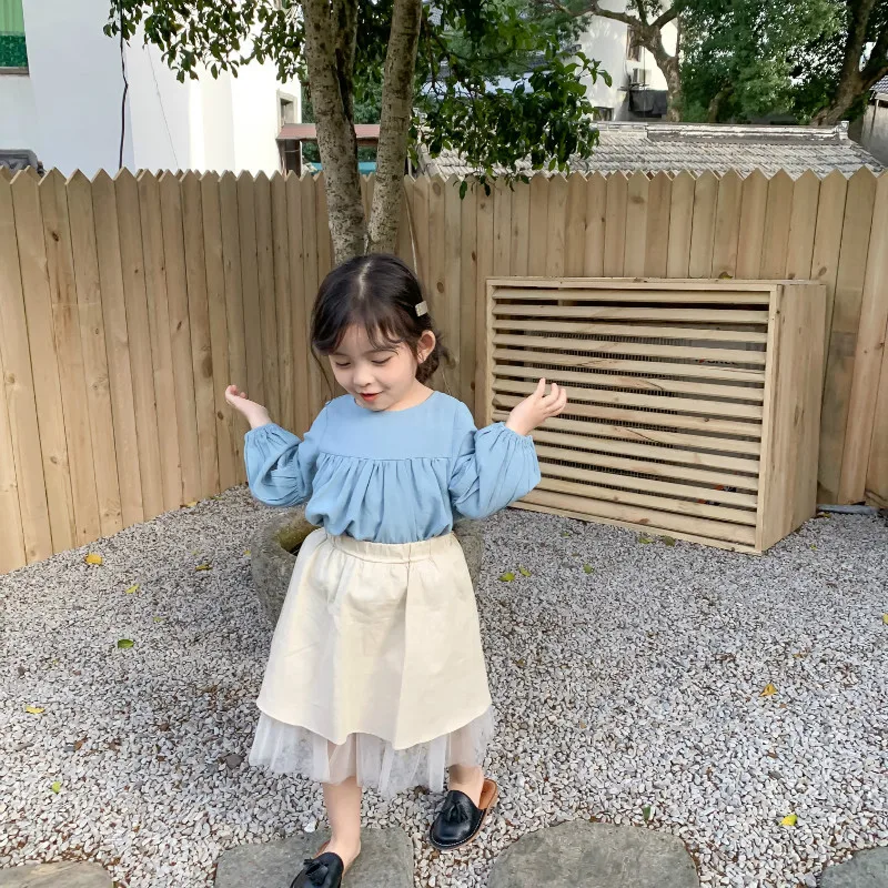 Хлопковая сетчатая Лоскутная юбка для девочек 2020 свободная повседневная детская