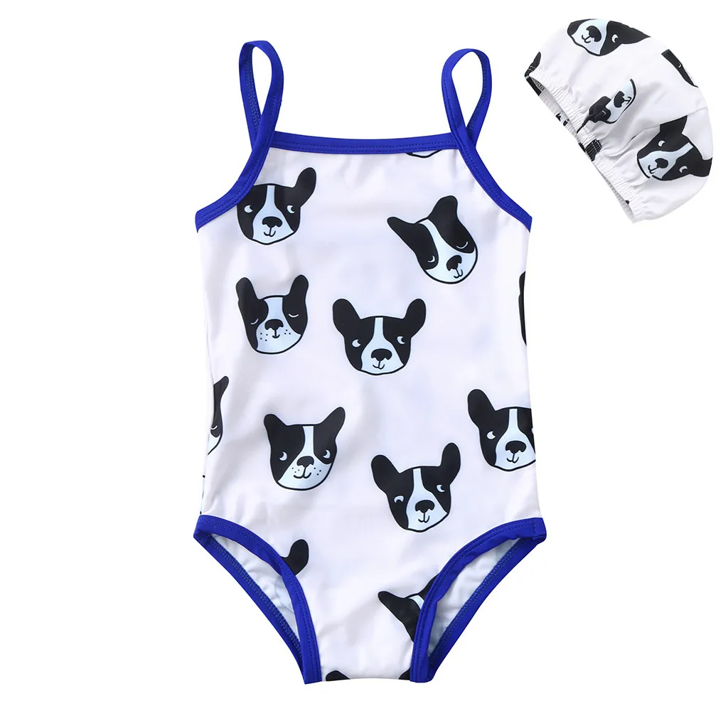 Купалник Одежда для маленьких девочек Купальный костюм с рисунком собаки