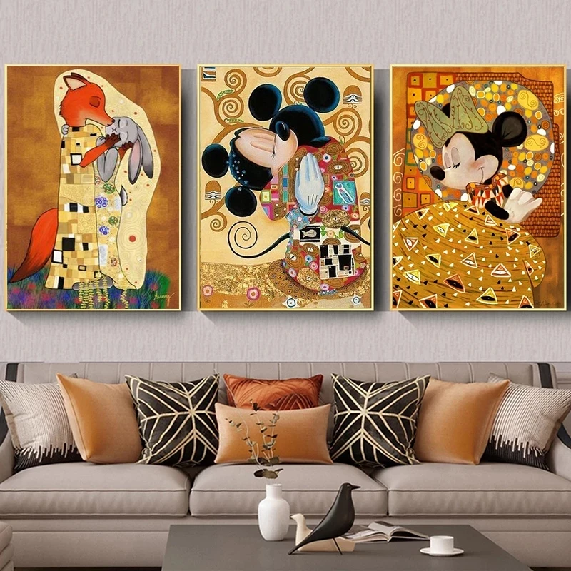 

Wall Art Mickey Mouse Home Decor Disney Canvas Print Painting Modern Retro Poster Living Room Modular Pictures No Frame Artwork