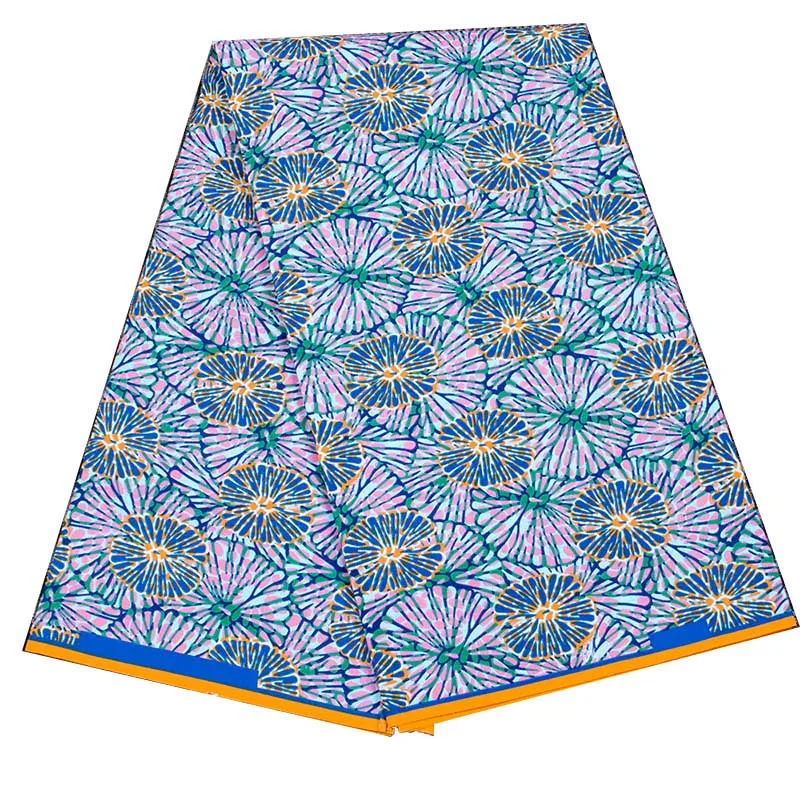 

New Imitation Wax Ankara Wedding Fabric African 100% Polyester Print Holland Flower Tissues for Dress Material for Women Cloth