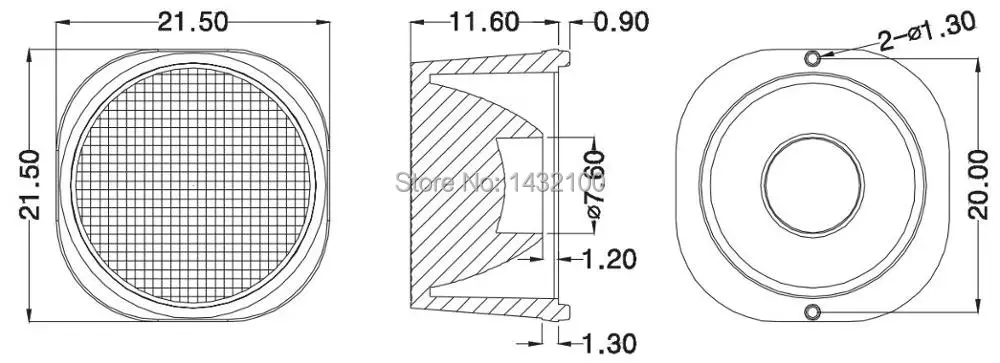 60 градусов диаметр 21 5 мм Водонепроницаемая светодиодная линза для CREE CLQ6A 5050 RGBW |