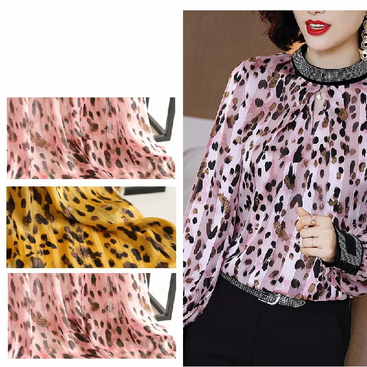 Широкий 59 &quotЛеопардовый горошек золотистый шелк шифон жоржет конопляная Пряжа