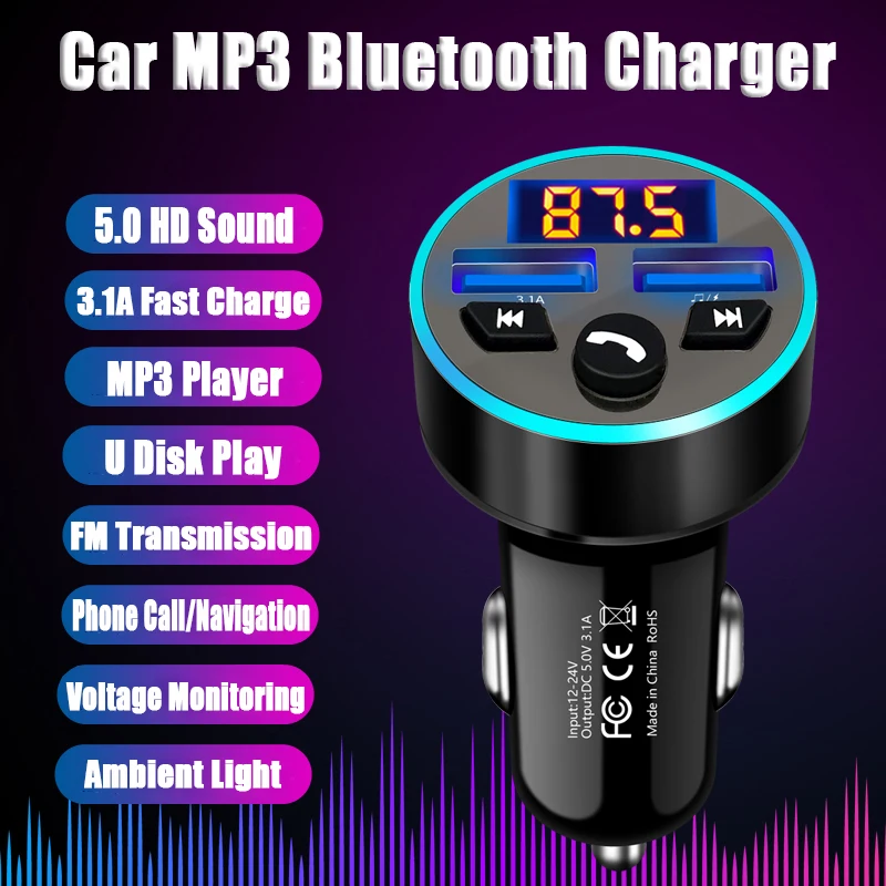FM-трансмиттер автомобильный с Bluetooth 5 0 и USB-портом | Мобильные телефоны аксессуары