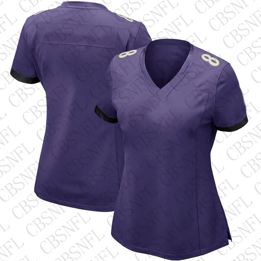 Женская футболка Baltimore Jersey Lamar Jackson 8 Steve Smith Sr. 89 американская футбольная игра Earl