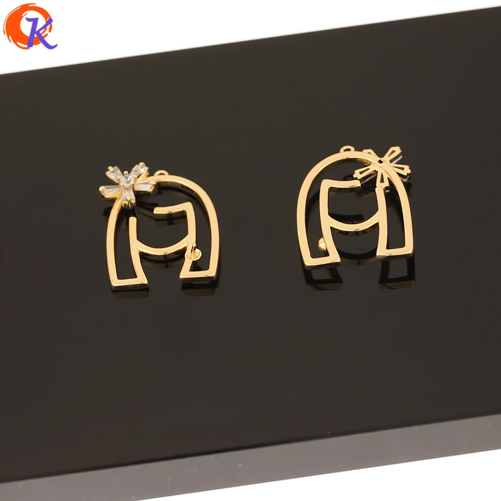 

Cordial Design 20Pcs 16*23MM Jewelry Accessories/CZ Charms/Face Shape/Genuine Gold Plating/Earring Findings/Hand Made/DIY Making