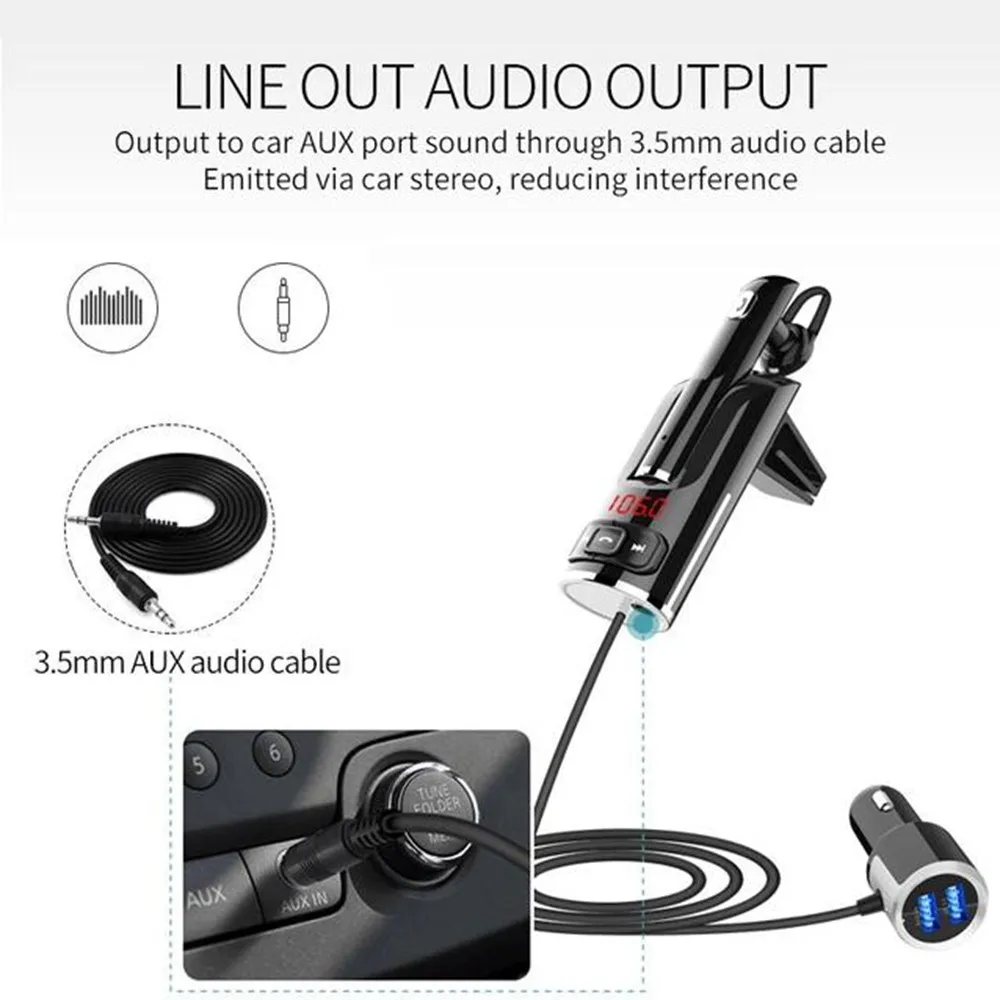 

For Two-in-one Bluetooth Headphone qc3.0 New Multi-function BC46 Bluetooth-free vehicle