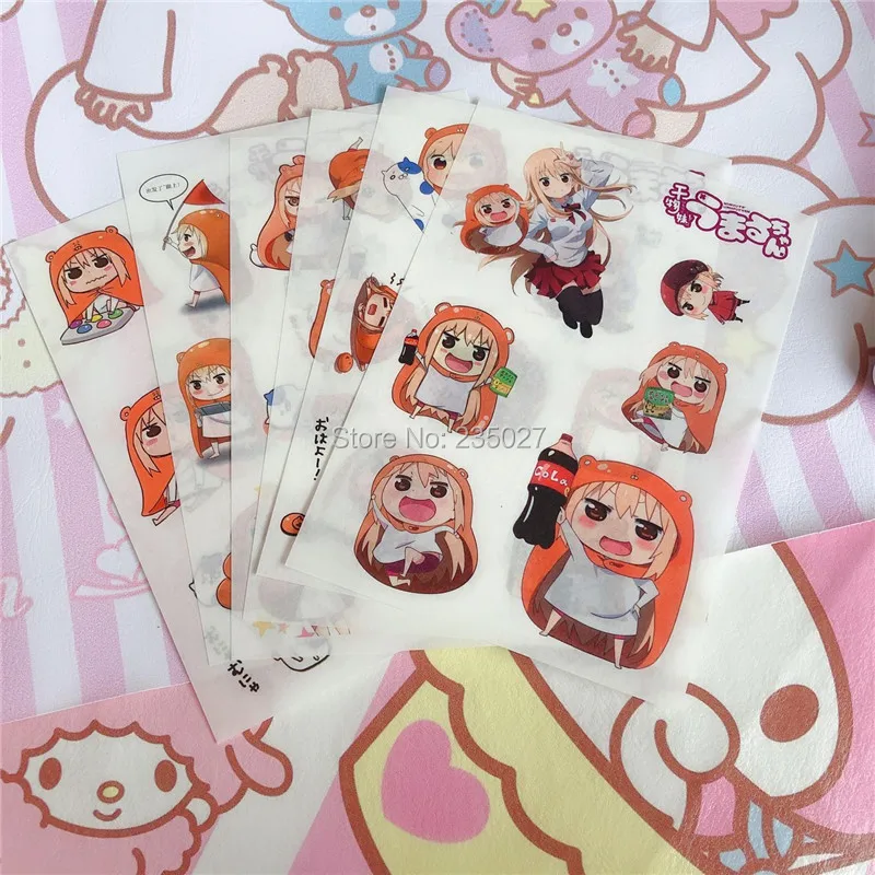 

120 sheets/lot Anime Himouto! Umaru-chan sticker Doma Umaru U·M·R Nanan ebina Kirie cartoon wall stickers for kids rooms gifts