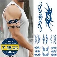 juice lasting waterproof temporary tattoo sticker tribal totem personality flash tattoos male chain wing ink body art fake tatto