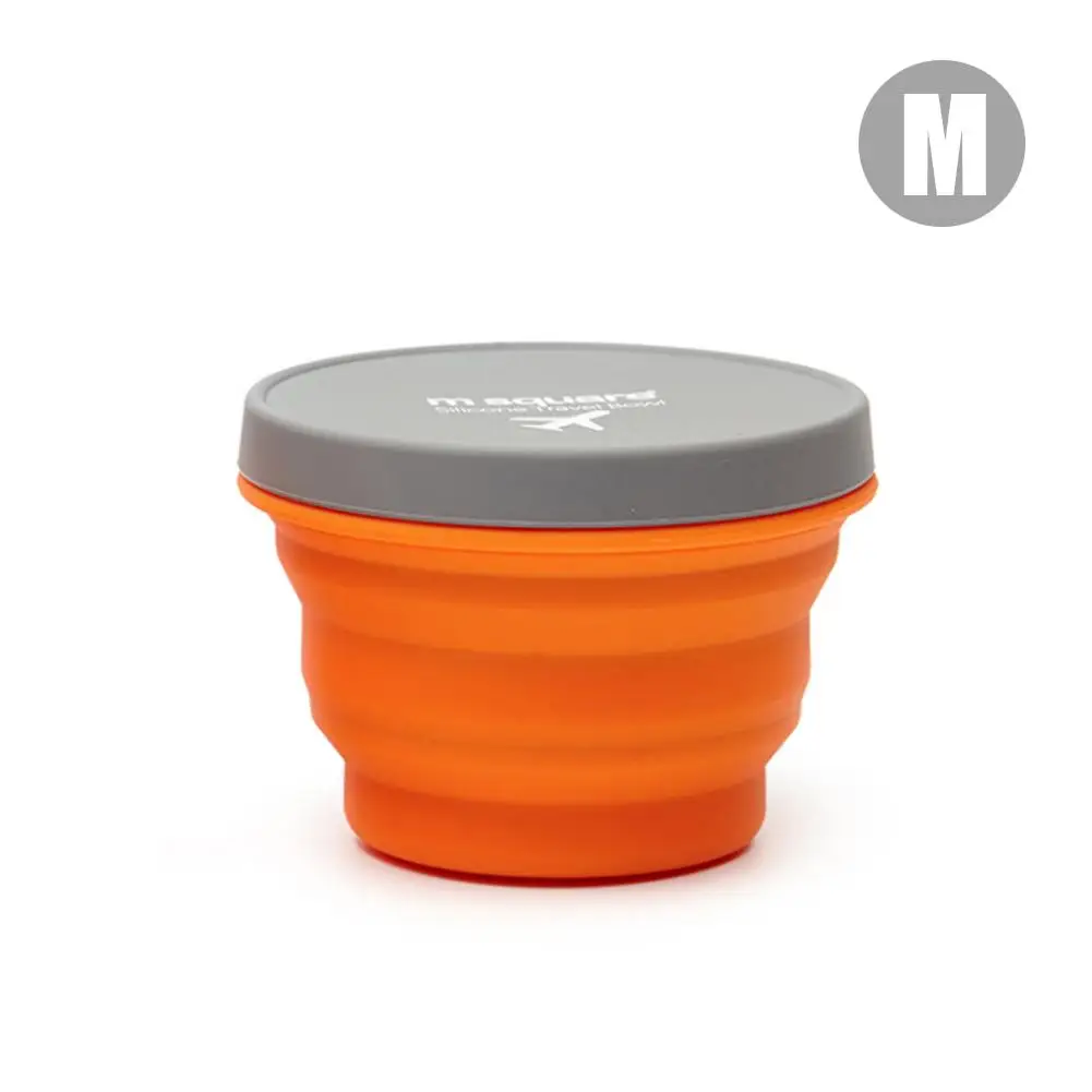 Orange M Новая/М/Л квадратная наружная складная чаша портативная силиконовая складная чаша Складная чашка наружные аксессуары Платиновый силикагель - Цвет: Orange M