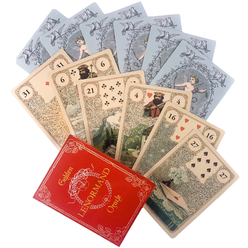 

Золотые карточки Lenormand с изображением оракла-Таро, карточки с изображением ораклов для гадания, карточки для игр, товары для рукоделия, для а...