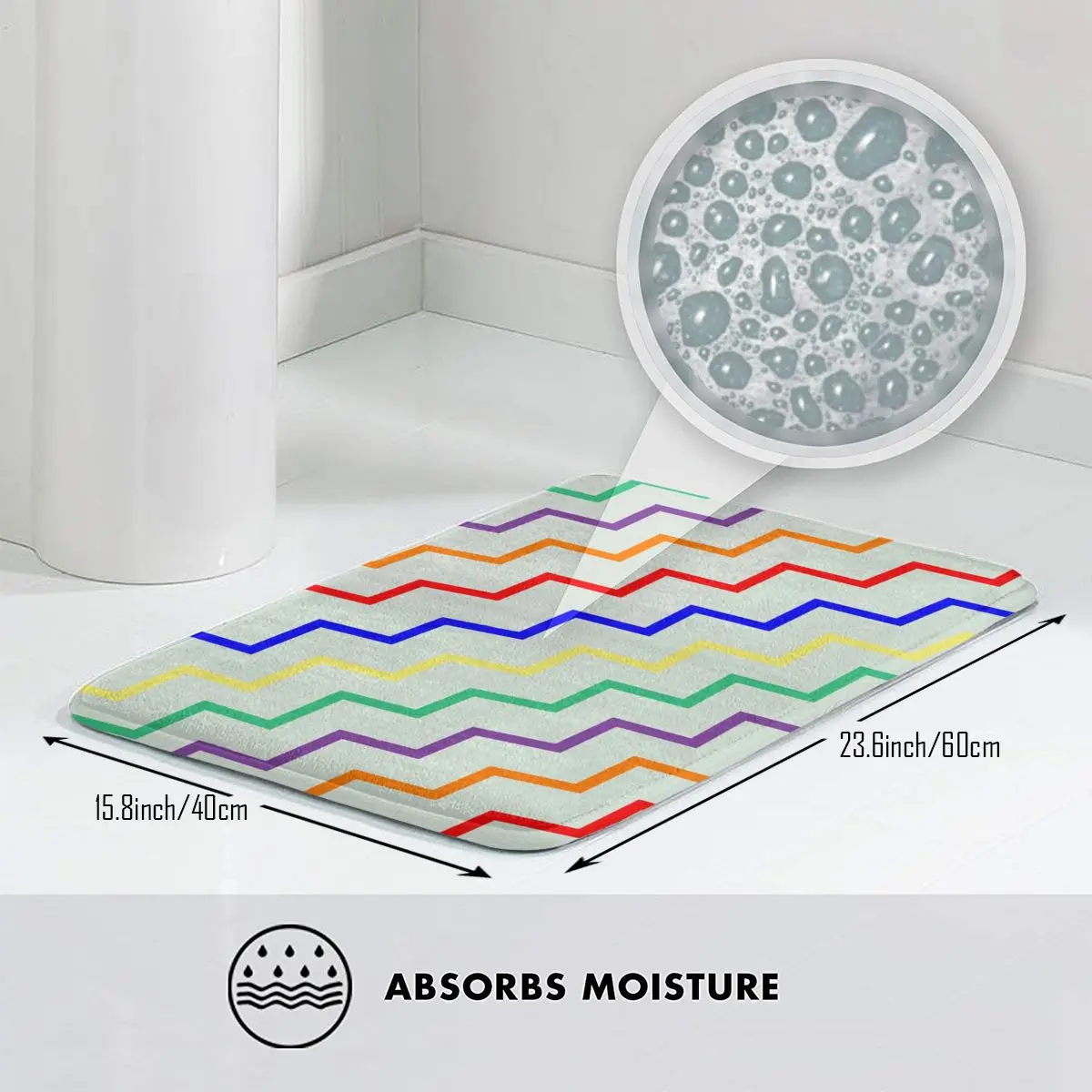 

Bath Mat Color Step Pattern Against A Light Rug Carpet Doormat Anti-slip Water Oil Proof Entrance Living Room Home Bathroom