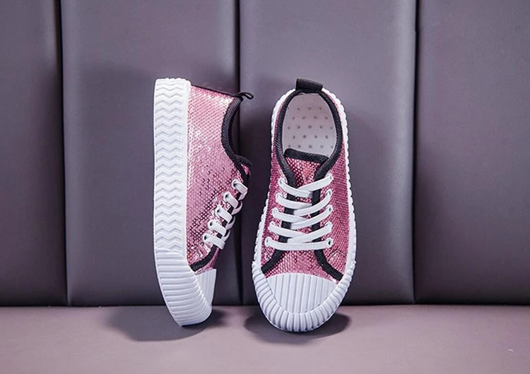 New Kids Girls Children Sequins Candy Colors Hip Hop Dance Shoes Princess Sneakers 4 5 6 8 9 10 11 12 13 Years image 5