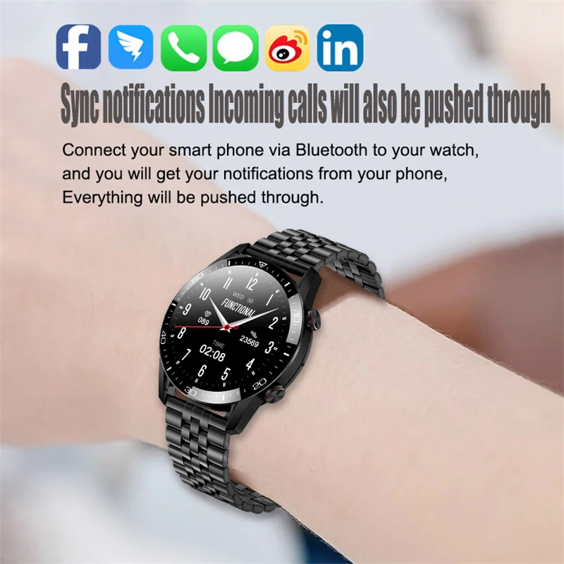 

LIGE 2021 New Fashion Full Circle Touch Screen Mens Smart Watches IP68 Waterproof Sport Fitness Watch Luxury Smart Watch For Men