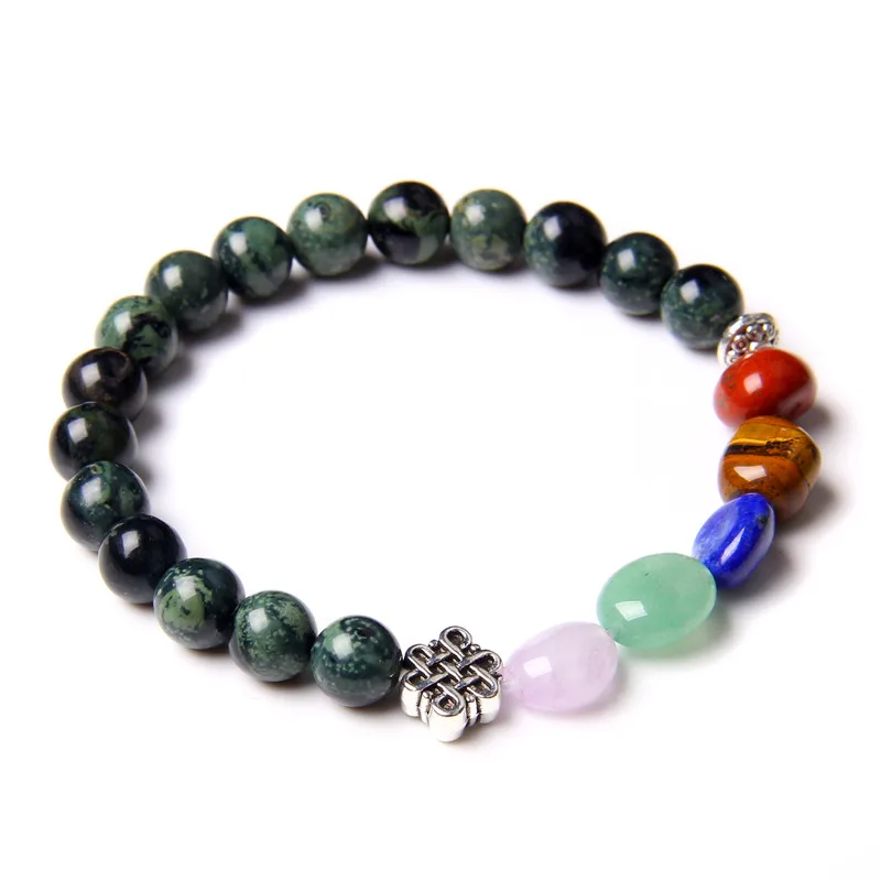 Браслеты с бусинами из натурального камня чакры мужской Энергетический Браслет