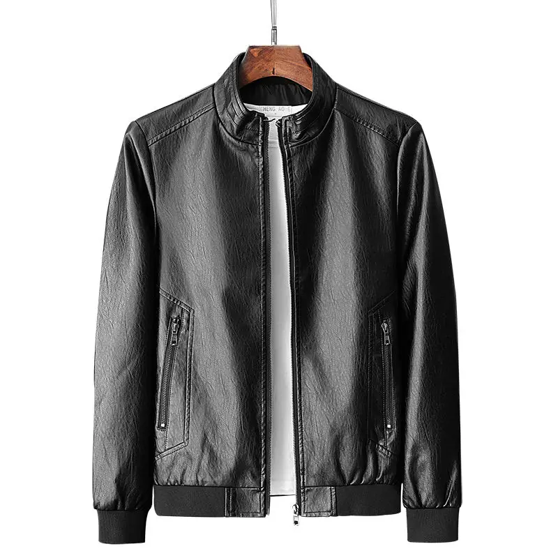 

Men Genuine Leather Jacket Zipper Pockets 2020 New Autumn Slim Short Male Moto Cow Leather Jacket Biker Teenage Boy Spring