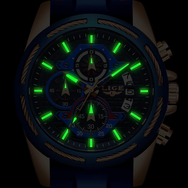 2019 LIGE новые мужские часы топ класса люкс брендовые уникальные спортивные