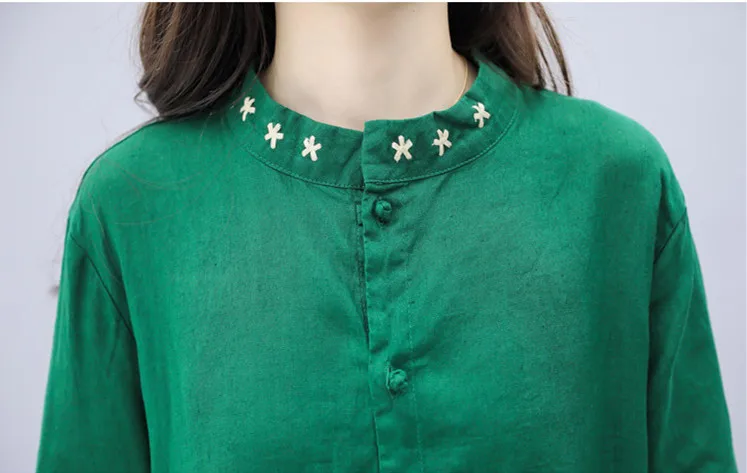 

Vintage Fashion Cotton Linen Two Piece Sets Women Green Long Tops + Wide Leg Pants Suits Casual Korean Elegant Ladies Outfits