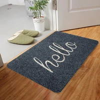 40hotconvenient door mat absorbing moisture polyester easy clean hello pattern floor pad carpet for daily use