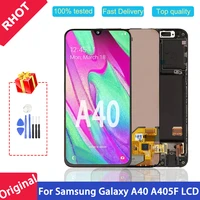 5 9 super amoled lcd display for samsung galaxy a40 sm a405fnds sm a405fds sm a405fmds lcd screen touch digitizer assembly