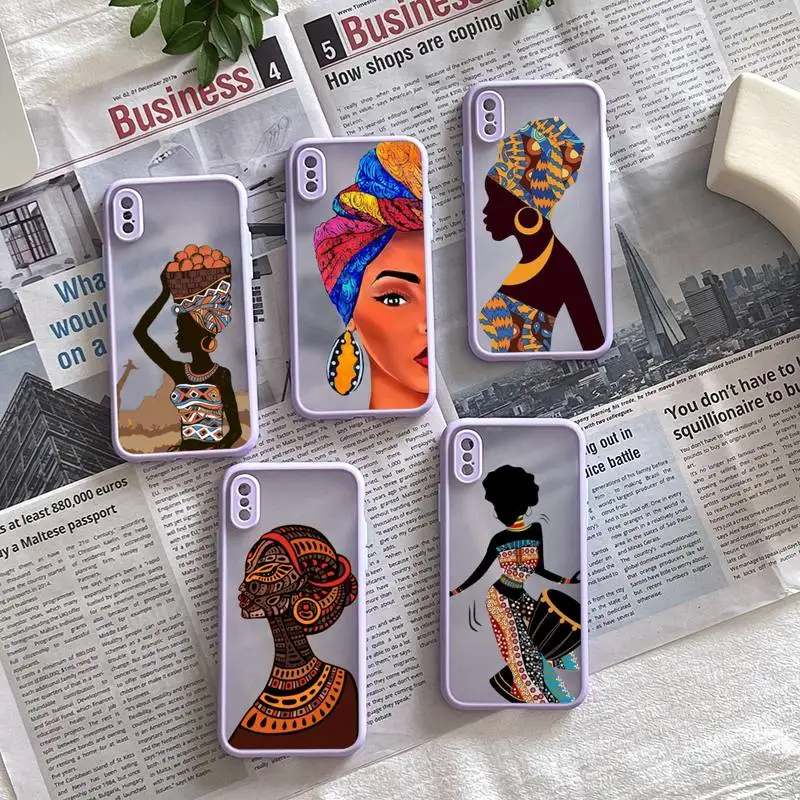 

Cartoon South Africa Woman Map Phone Case Matte Fundas Shell Cover For Iphone 6s 7 8 Plus Xr X Xs 11 12 13 Mini Pro Max