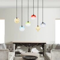 nordic modern simple colorful pendant lights g4 with light source hanging lamp bedroom kitchen restaurant home decor fixtures