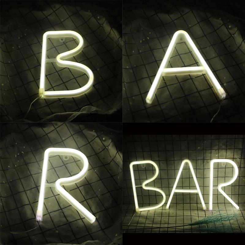 Wanxing светодиодный ная неоновая вывеска для бара букв неоновый настенный