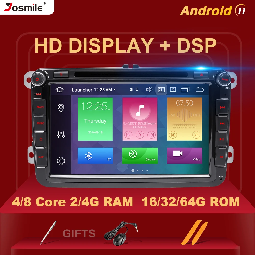 Автомагнитола 4 Гб 2 Din Android 11 GPS-навигация для VW Passat B6 T5 amarok volkswagen Skoda Octavia 2seat leon golf 5