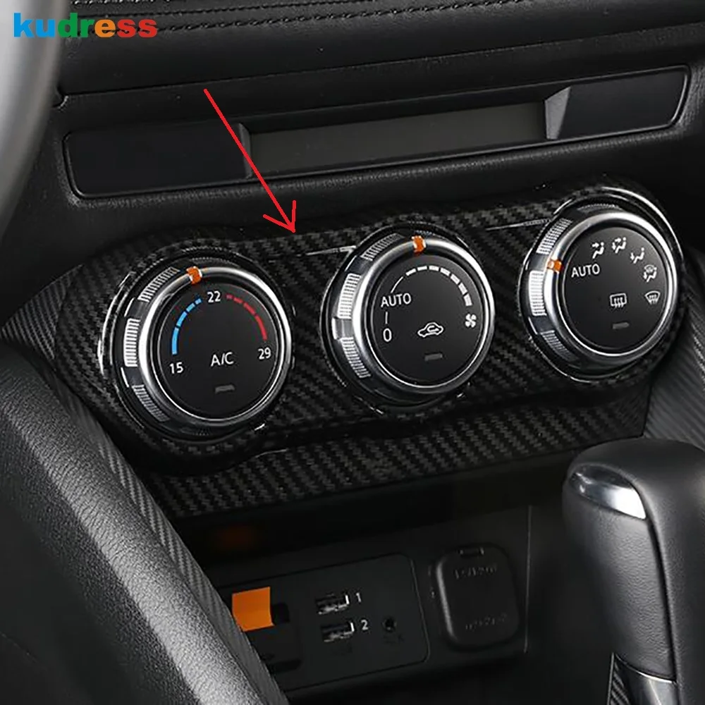 Для Mazda CX 3 CX3 2015 2016 2017 2018 2019 2020 углеродного волокна подкладке Кондиционер AC