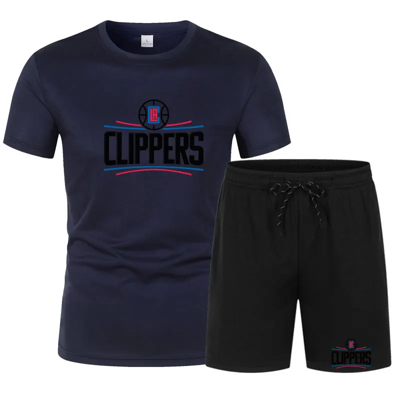 

Summer Men's Sports Shirt Shorts + T-shirt Suits Running Fitness Clothes Men's Basketball Team New Men's Clothing