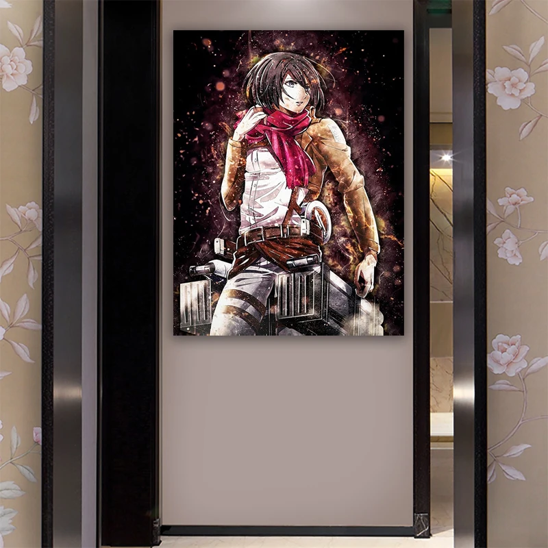 

Wall Art Attack on Titan Pictures HD Prints Mikasa Ackerman Poster Home Decor Canvas Paintings Modular Framework For Living Room