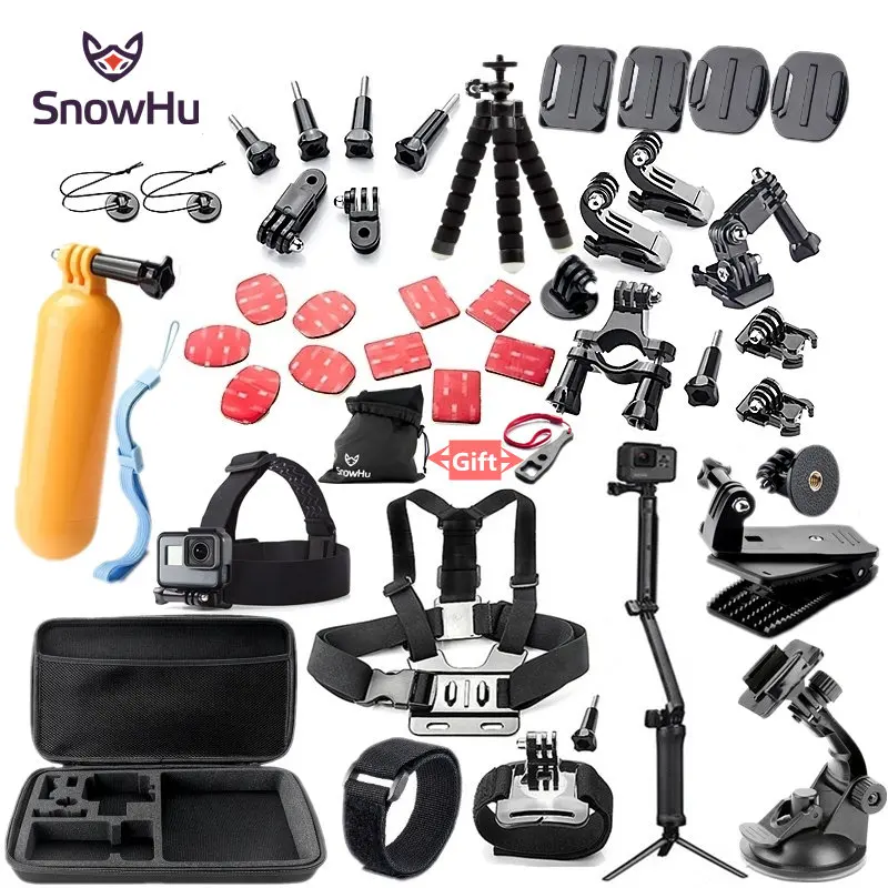 SnowHu Action Camera Accessory for Gopro Hero 10 9 8 7 6 5 4 Black Yi 4K Lite SJCAM Eken H9 Go Pro Mount for Sony camera GS52