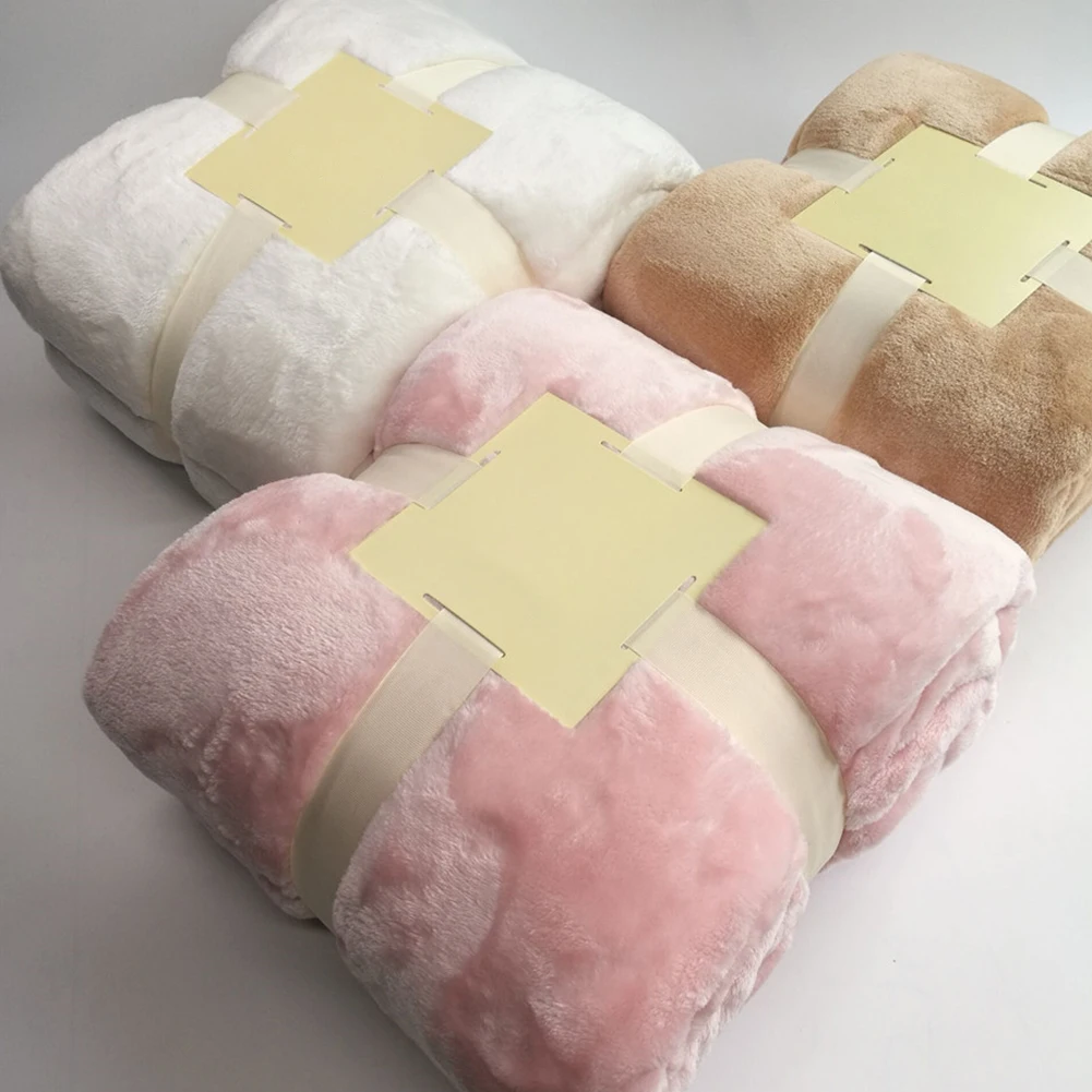 Фланелевое Флисовое одеяло плюшевая мягкая теплая однотонная Манта маленькое