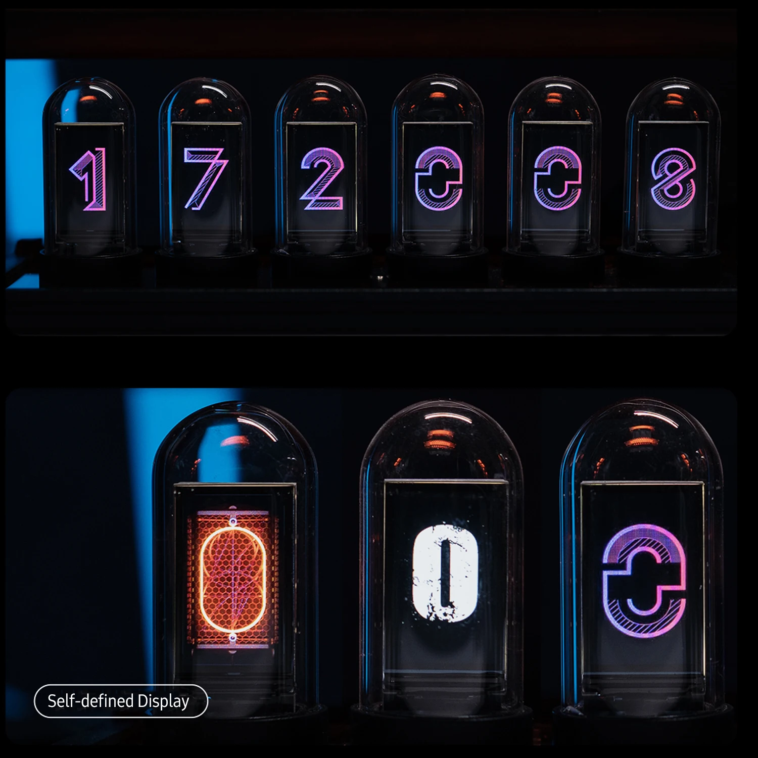 RGB светодиодные трубчатые часы винтажные цифровые Nixie 6 бит отображение времени