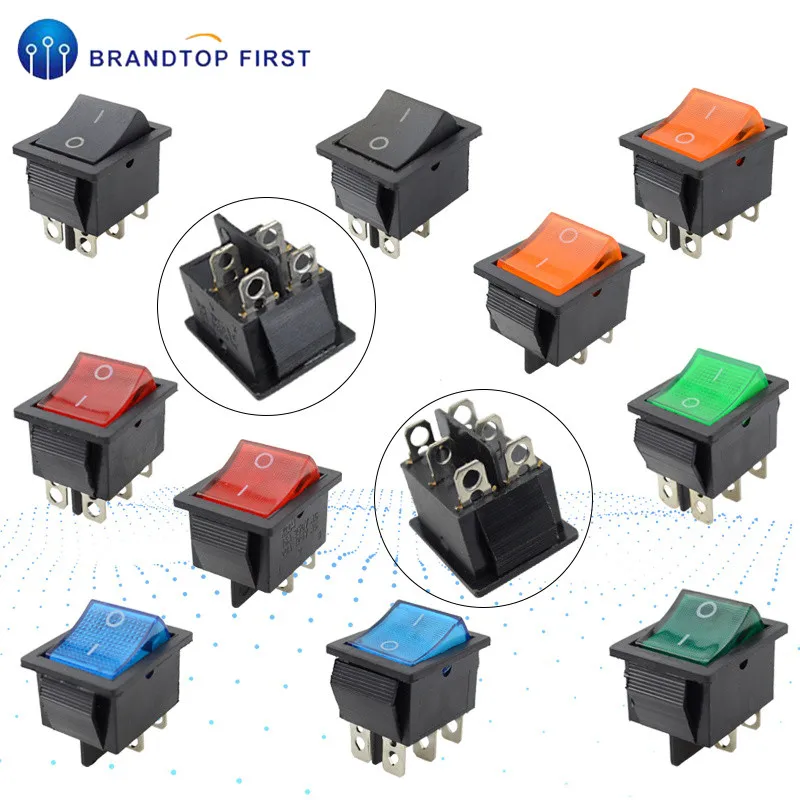 KCD4 кулисный переключатель Мощность переключатель 4 Пина 6Pin 15A 250VAC 20A 125VAC