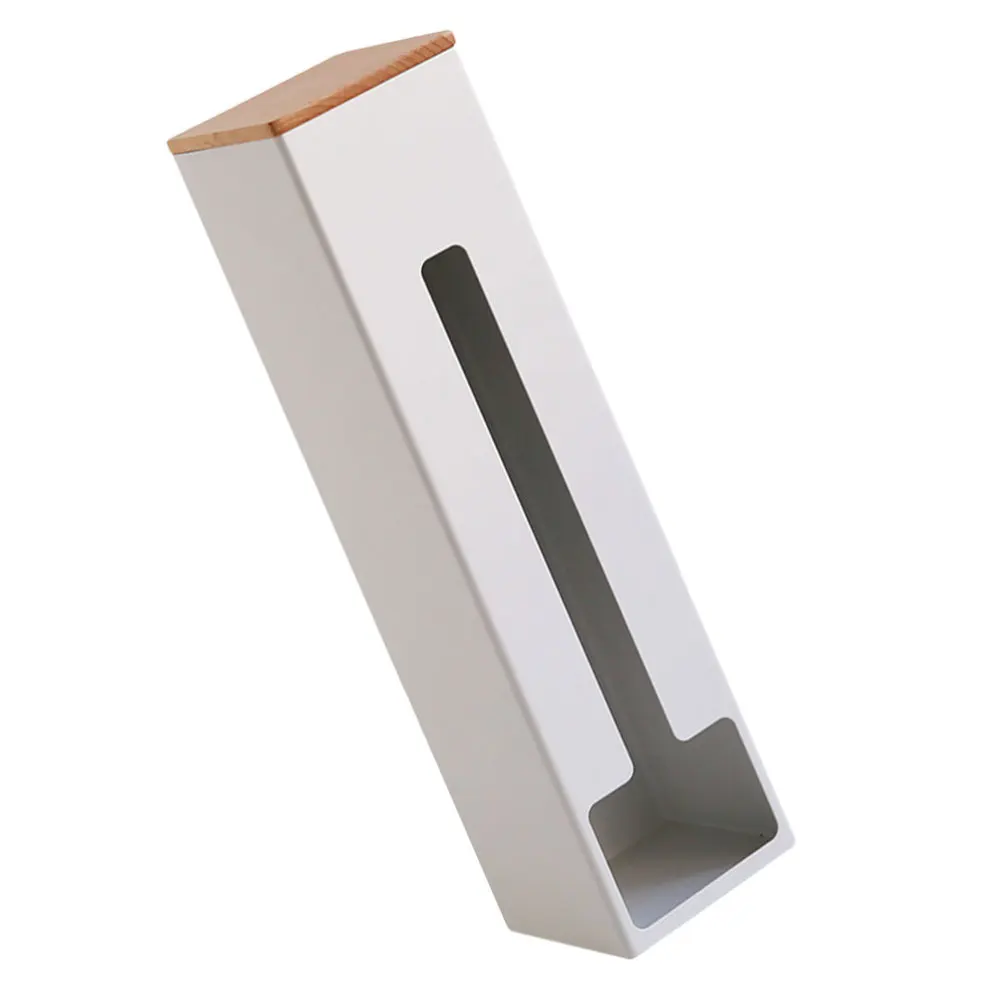 

1Pc Kitchen Garbage Bag Organizer Home Hanging Sundries Container with Lid White