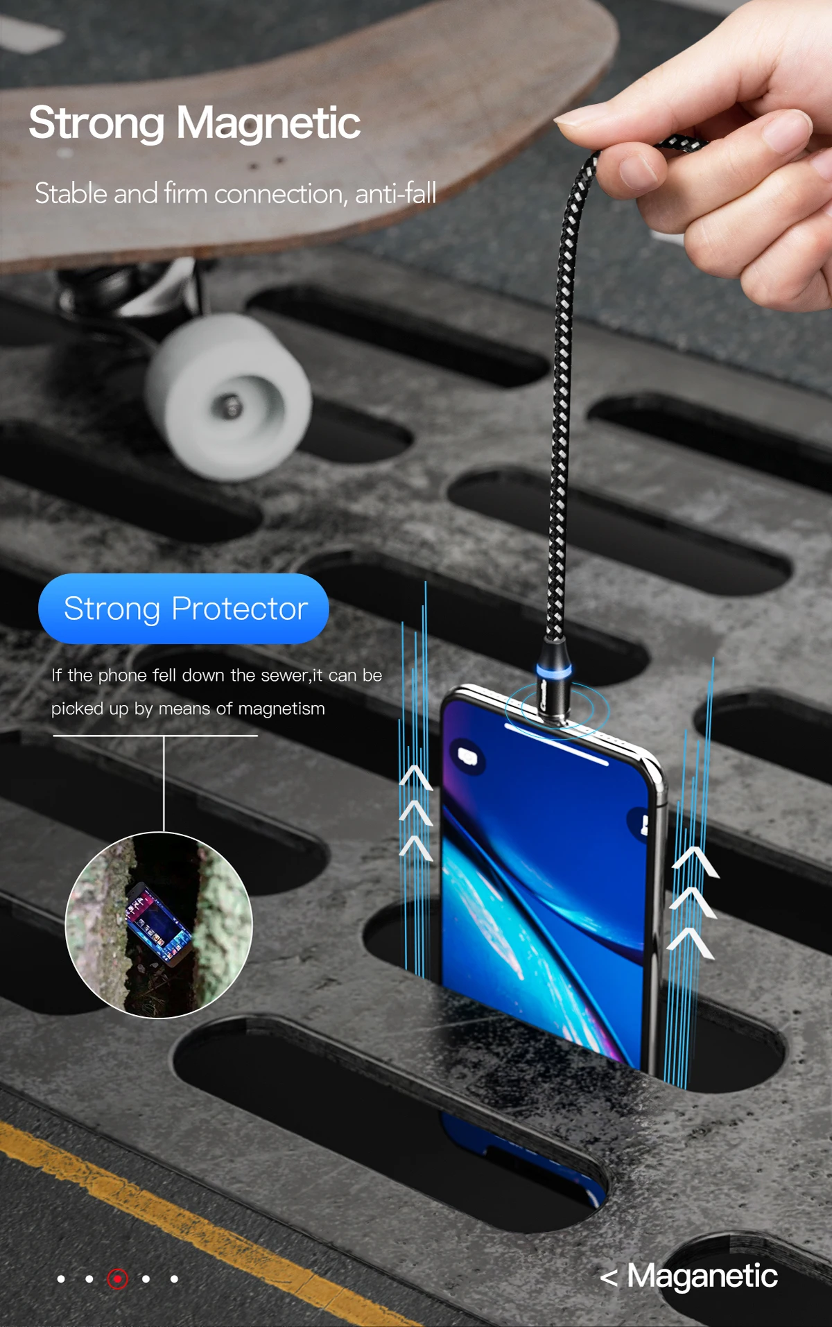 1 м нейлоновый Плетеный светодиодный индикатор Магнитный usb-кабель для быстрой зарядки кабель типа C для передачи данных Магнитный зарядный кабель микро-usb провод