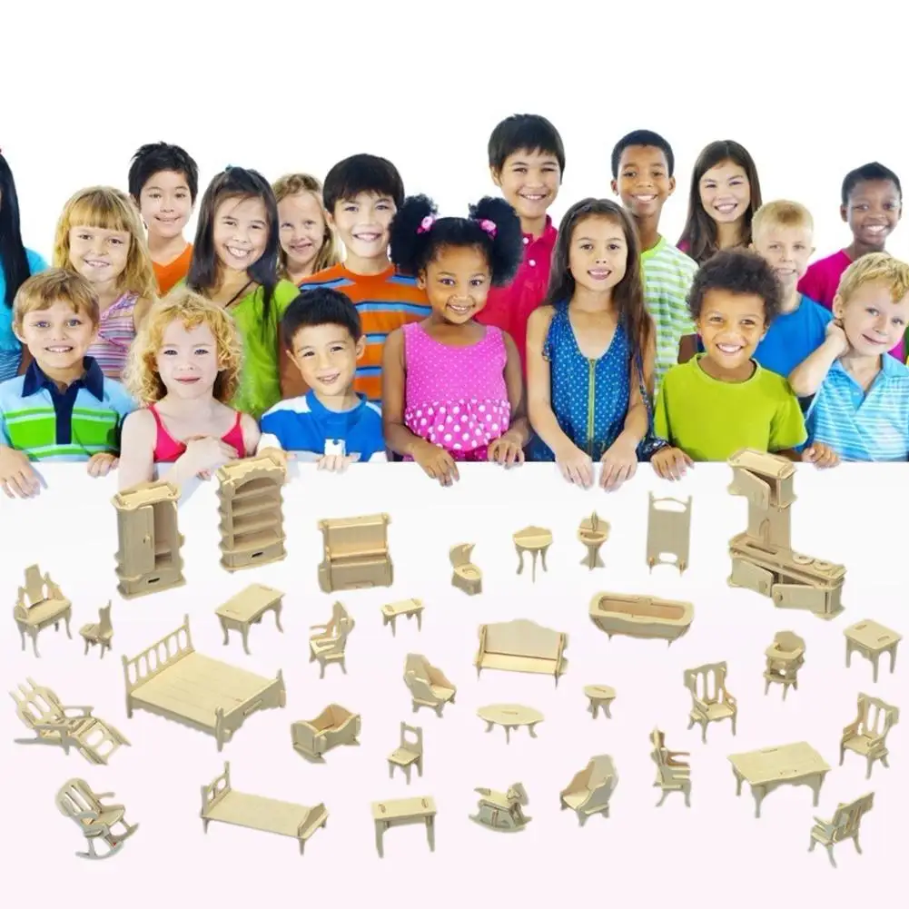 

184pcs DIY Woodcraft Construction Kit Practical Texture Durable Die Stamping 3D Puzzle Cottage Classic Delicate Accessories