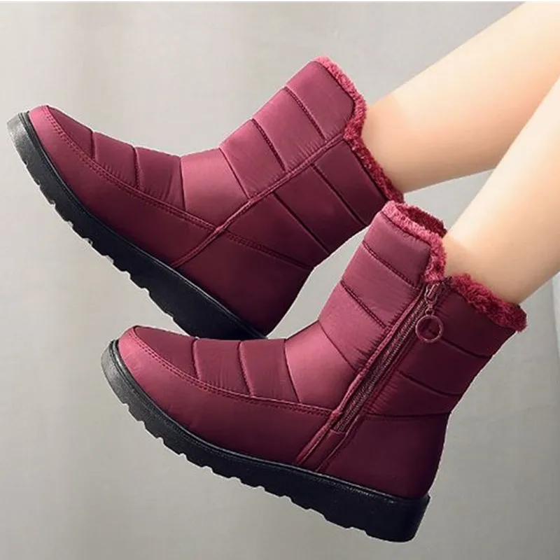 

Women Waterproof Cotton Shoes Winter Warm Snow Boots Large Size