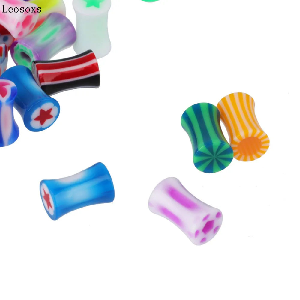 

Leosoxs 1 Pack Acrylic Mixed Color Ear Pinna Human Body Piercing Jewelry European and American Fashion