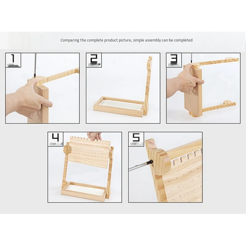 

1 Pcs Rectangle Ring Display Tray Jewelry Display Tray & 1 Pcs Jewelry Organizer Wood Basic Storage Box