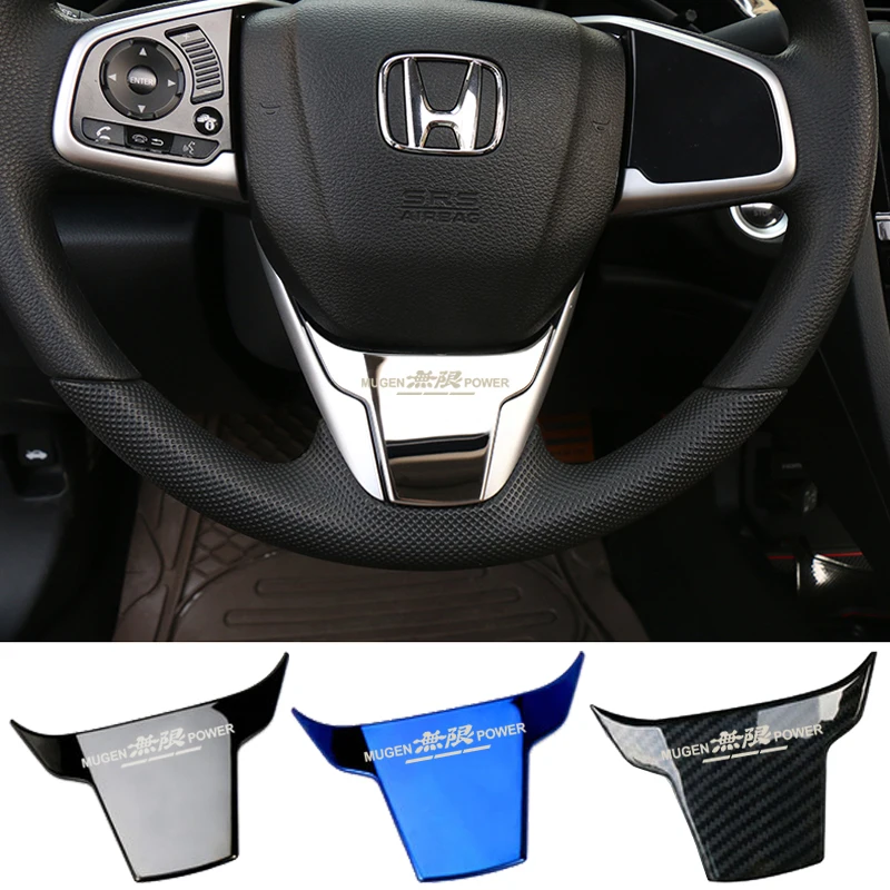 MUGEN POWER SPORT Car Steering Wheel metal decoration Fits for Honda Civic 10th FC/FK 2016 2017 2018 2019 | Автомобили и