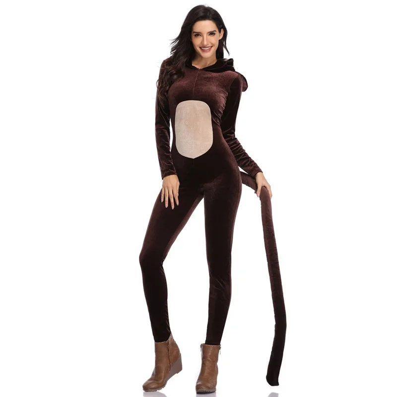 Костюмы на Хэллоуин для женщин соблазнительный костюм обезьяны косплея